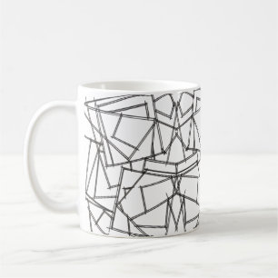 Schwarz-Weiß Geometrisch-Modern Minimalistisch Kaffeetasse