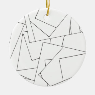 Schwarz-Weiß geometrisch-modern minimalistisch Keramik Ornament