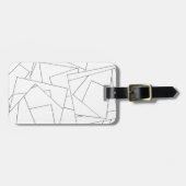 Schwarz-Weiß-geometrisch-modernes Bauhaus Gepäckanhänger (Vorderseite horizontal)
