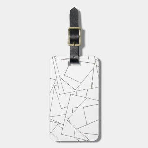 Schwarz-Weiß-geometrisch-modernes Bauhaus Gepäckanhänger