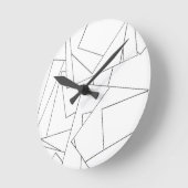 Schwarz-Weiß-Geometrisch-Modernes Bauhaus Runde Wanduhr (Winkel)