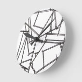 Schwarz-Weiß-Geometrisch Runde Wanduhr (Winkel)