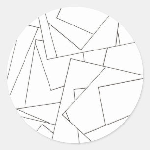 Schwarz-Weiß-Geometrisch Runder Aufkleber