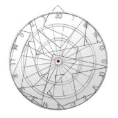 Schwarz-Weiß geometrisch-stylisches modernes Bauha Dartscheibe (vorne)