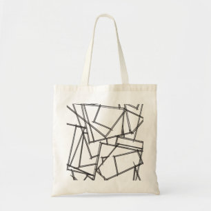 Schwarz-Weiß-Geometrisch Tragetasche
