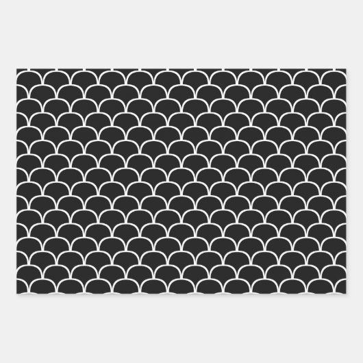 Schwarz-Weiß-Geometrische Designs Geschenkpapier Set (Vorderseite 2)
