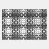 Schwarz-Weiß-Geometrische Designs Geschenkpapier Set (Vorderseite)