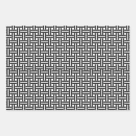 Schwarz-Weiß-Geometrische Designs Geschenkpapier Set