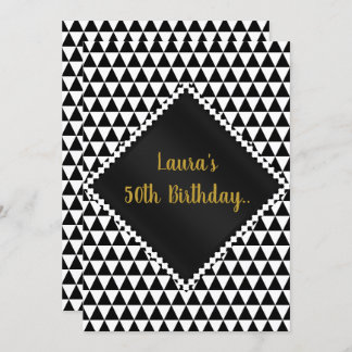 Schwarz-weiß geometrische Druckausgabe - Alleinfal Einladung