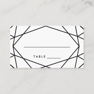 Schwarz-Weiß-Geometrische Hochzeitskarten Platzkarte