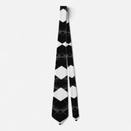 Schwarz-Weiß-geometrische Raute Diamond Necktie Krawatte