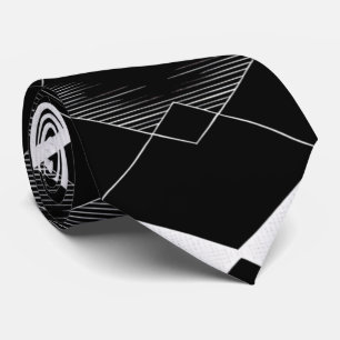 Schwarz-Weiß-geometrische Raute Diamond Necktie Krawatte