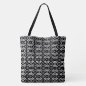 Schwarz-weiß geometrischer Eiscremekegel Tasche (Rückseite)