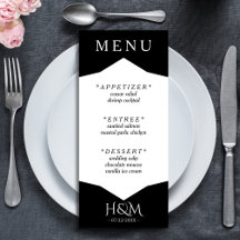 Schwarz-Weiß-Geometrisches Abendessen Hochzeitsemp