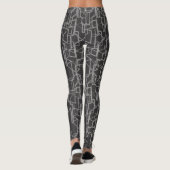 schwarz-weiß geometrisches abstraktes Muster Leggings (Rückseite)