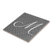 Schwarz-weiß geometrisches Anfangsmonogramm Fliese (Seite)