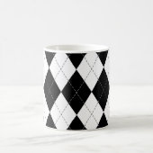 Schwarz-weiß geometrisches Argyle-Muster Kaffeetasse (Mittel)
