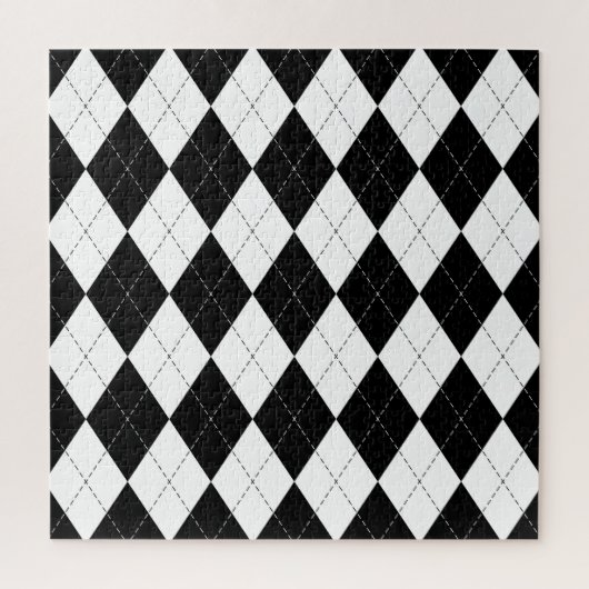 Schwarz-weiß geometrisches Argyle-Muster Puzzle (Vertikal)
