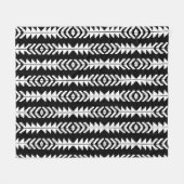 Schwarz-Weiß-geometrisches Boho-Design Fleecedecke (Vorderseite (Horizontal))