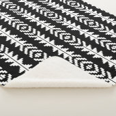 Schwarz-Weiß-geometrisches Boho-Design Sherpadecke (3/4)