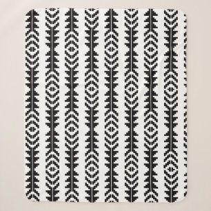 Schwarz-Weiß-geometrisches Boho-Design Sherpadecke