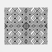 Schwarz-Weiß-Geometrisches Diamantmuster Fleecedecke (Vorderseite (Horizontal))