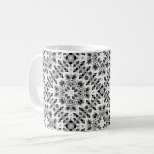 Schwarz-weiß geometrisches ethnisches Ornament Kaffeetasse