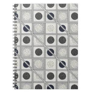 Schwarz-weiß geometrisches Gitter-Monochrom-Muster Notizblock