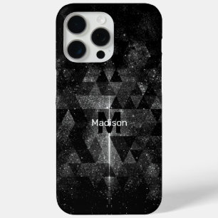 Schwarz-weiß geometrisches glitzerndes abstraktes  Case-Mate iPhone hülle