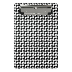 Schwarz-weiß geometrisches Hundezahn-Muster Mini Klemmbrett