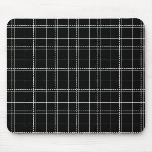 Schwarz-weiß geometrisches Karomuster Mousepad