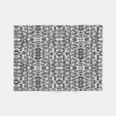 Schwarz-weiß geometrisches Mandala-Muster Fleece-D Fleecedecke (Vorderseite (Horizontal))