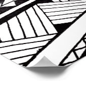 Schwarz-Weiß-Geometrisches Mandala-Stammmuster Poster (Ecke)