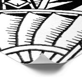 Schwarz-Weiß-Geometrisches Mandala-Stammmuster Poster (Ecke)