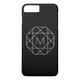 Schwarz-weiß geometrisches Monogramm Case-Mate iPhone Hülle