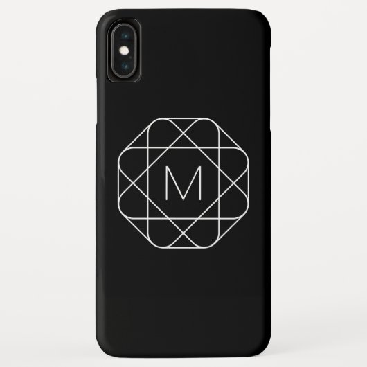 Schwarz-weiß geometrisches Monogramm Case-Mate iPhone Hülle (Rückseite)