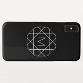 Schwarz-weiß geometrisches Monogramm Case-Mate iPhone Hülle (Rückseite (Horizontal))