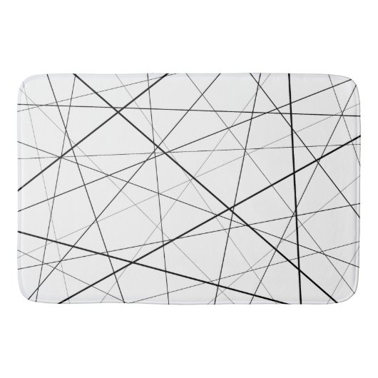 Schwarz-weiß geometrisches Muster Badematte (Vorderseite)