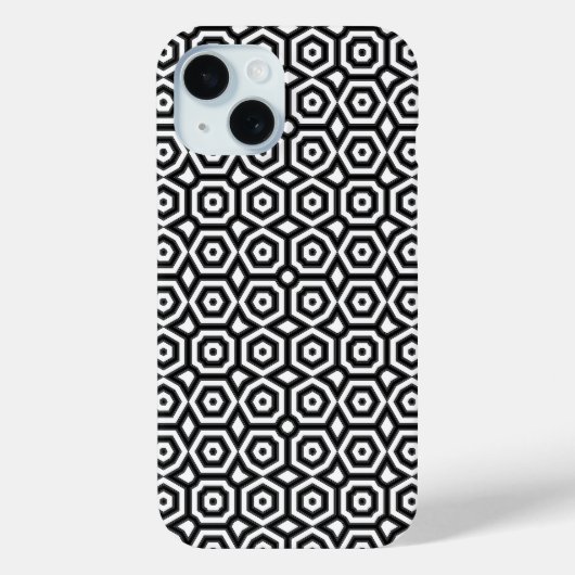 Schwarz-weiß geometrisches Muster Case-Mate iPhone Hülle (Rückseite)