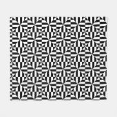 Schwarz-weiß geometrisches Muster Fleecedecke (Vorderseite (Horizontal))