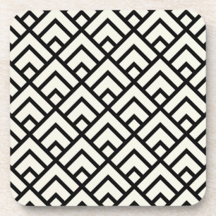 Schwarz-Weiß-Geometrisches Muster Getränkeuntersetzer