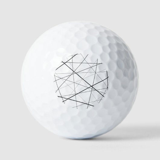Schwarz-weiß geometrisches Muster Golfball (Vorderseite)