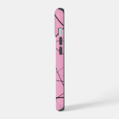 Schwarz-weiß geometrisches Muster iPhone 15 Hülle (Linke Seite)