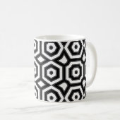 Schwarz-weiß geometrisches Muster Kaffeetasse (VorderseiteRechts)