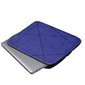 Schwarz-weiß geometrisches Muster Laptopschutzhülle (Vorne Knopf)