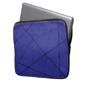 Schwarz-weiß geometrisches Muster Laptopschutzhülle (Vorderseite Links)