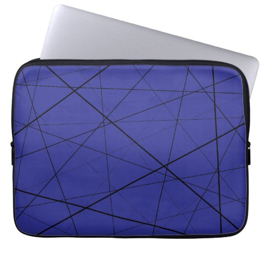 Schwarz-weiß geometrisches Muster Laptopschutzhülle (Vorderseite)