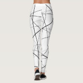 Schwarz-weiß geometrisches Muster Leggings (Rückseite)