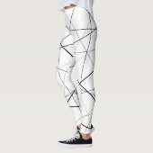 Schwarz-weiß geometrisches Muster Leggings (Links)