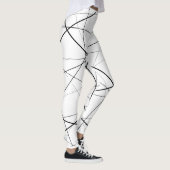 Schwarz-weiß geometrisches Muster Leggings (Rechts)